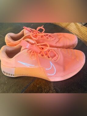 Nike Peach/Coral Mesh Training Shoes with White Swoosh